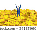 Businessman buried in a lot of coins 34185960