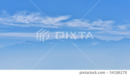 Beautiful view of mountain peak with sunrise light 34186278