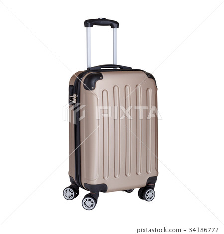 travel suitcase, hand luggage on wheels isolated 34186772