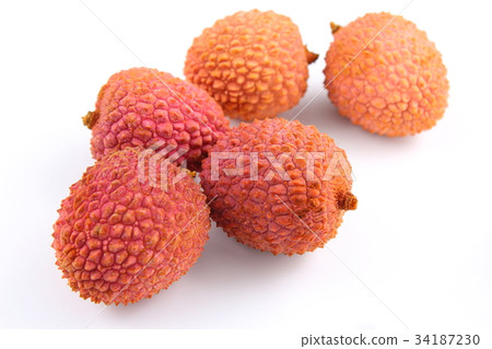 lychee fruits isolated on a white background lychee fruits isolated on a white background 34187230