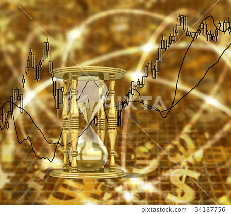 金色沙漏和股票報價 34187756