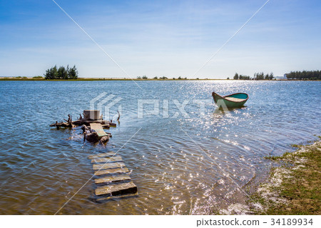 Boat in river. HDR Boat in river. HDR 34189934
