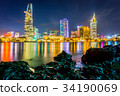 Long exposure of Hochiminh city landscape 34190069