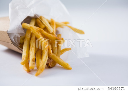 Hamburger served on napkin in plate Hamburger served on napkin in plate 34190271