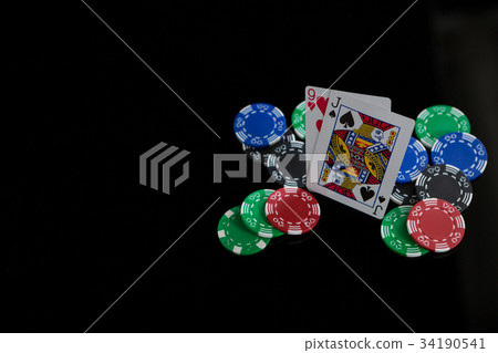 Close-up of casino chips 34190541
