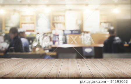 Empty wooden table for present product Empty wooden table for present product 34195032