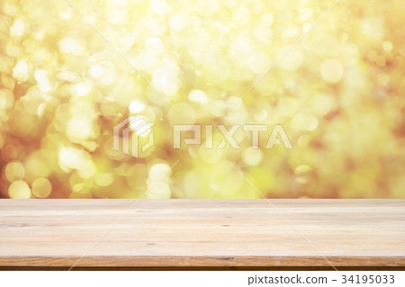 Empty wooden table for present product Empty wooden table for present product 34195033