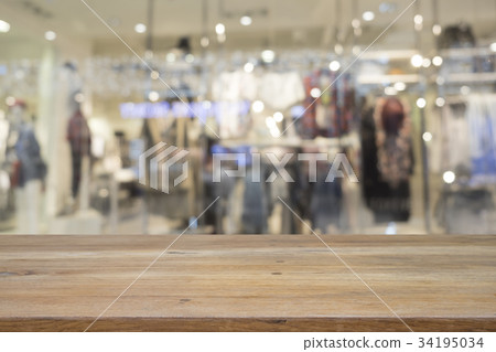 Empty wooden table for present product 34195034