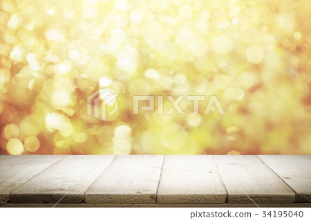 Empty wooden table for present product Empty wooden table for present product 34195040