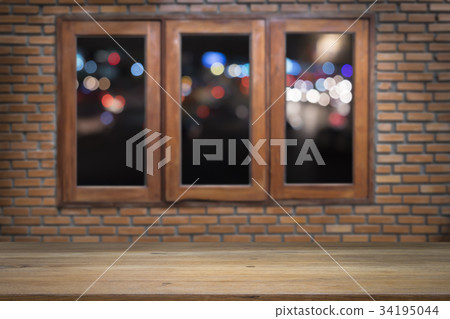 Empty wooden table for present product Empty wooden table for present product 34195044