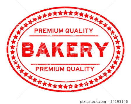Grungepremium quality baker oval rubber seal stamp 34195146