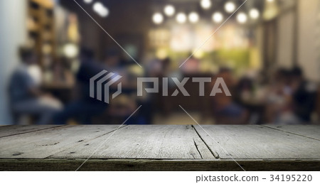 Empty wooden table for present product  34195220