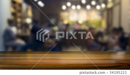 Empty wooden table for present product Empty wooden table for present product 34195221