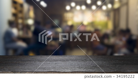 Empty wooden table for present product Empty wooden table for present product 34195222