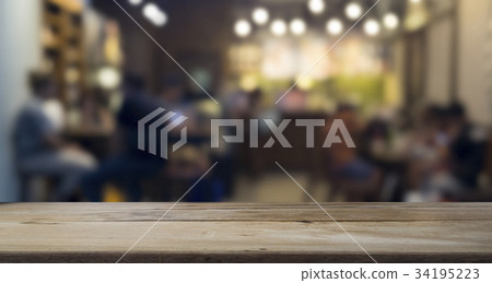 Empty wooden table for present product Empty wooden table for present product 34195223