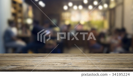 Empty wooden table for present product Empty wooden table for present product 34195224