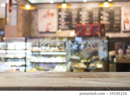 bakery shop or coffee cafe blurred background 34195258