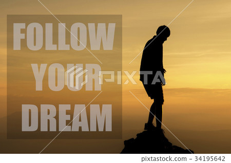 Inspirational quote with silhouette of people  34195642