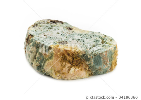 Moldy bread on white background 34196360