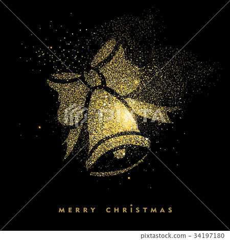 Christmas gold glitter holiday decoration card Christmas gold glitter holiday decoration card 34197180