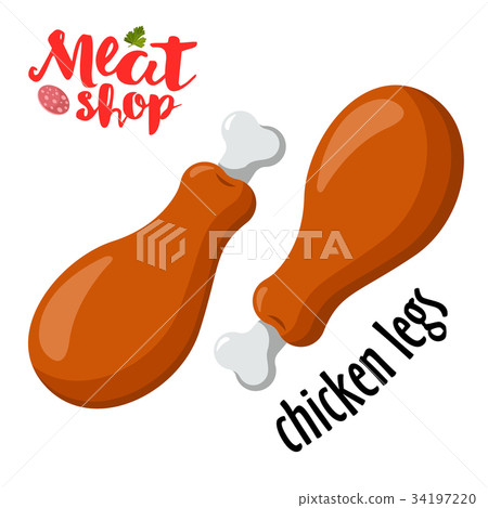 Meat vector - chicken legs. Fresh meat icon 34197220