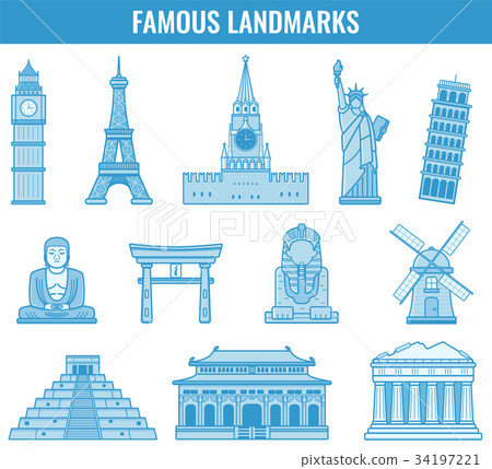 World landmarks. Travel and Tourism. Vector World landmarks. Travel and Tourism. Vector 34197221