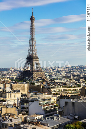 Paris cityscape with Eiffel Tower. Paris, France 34197534