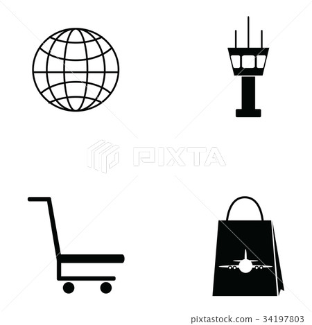 airport icon set-插圖素材 [34197803] - PIXTA圖庫