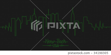 New York city linear like heart cardiogram New York city linear like heart cardiogram 34198305