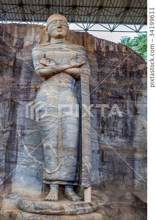 Standing image of Buddha in Gal Vihara Standing image of Buddha in Gal Vihara 34199611