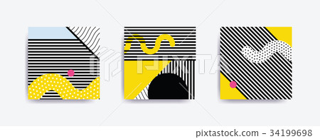 Colorful trend Neo Memphis geometric poster Colorful trend Neo Memphis geometric poster 34199698
