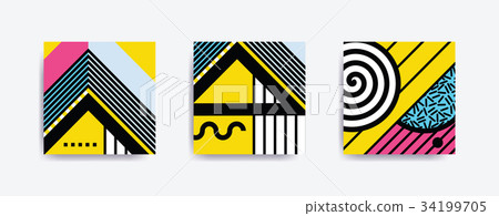 Colorful trend Neo Memphis geometric poster Colorful trend Neo Memphis geometric poster 34199705