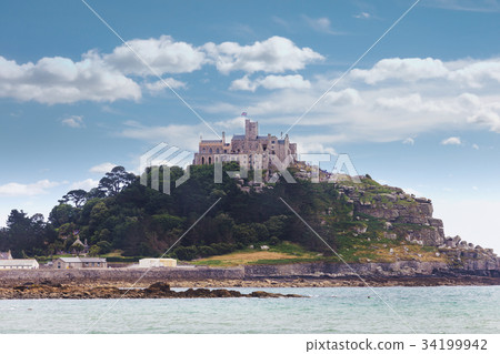 Ancient St Michael's Mount castle Cornwall UK Ancient St Michael's Mount castle Cornwall UK 34199942