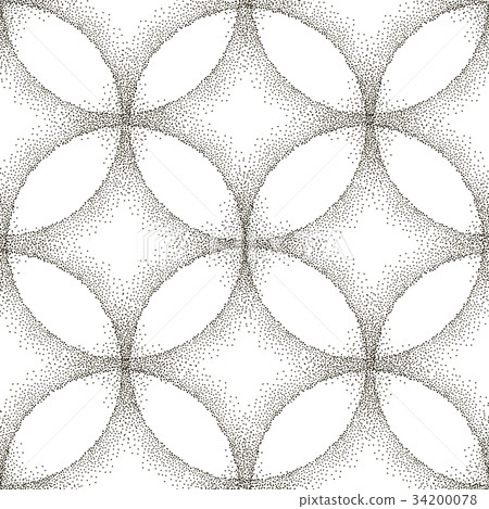 Abstract dotted circle geometric tiled pattern 34200078
