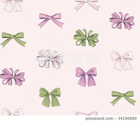 Bow fashion tiled pattern. Holiday gift background 34200089