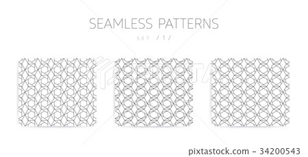 Vector seamless geometric patterns collection with - Stock Illustration ...