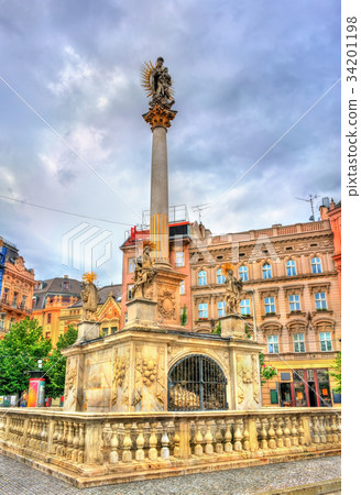 The Plague Column on Freedom Square in Brno, Czech The Plague Column on Freedom Square in Brno, Czech 34201198