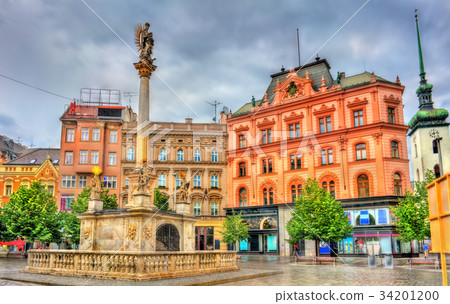 The Plague Column on Freedom Square in Brno, Czech The Plague Column on Freedom Square in Brno, Czech 34201200