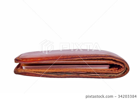 men's leather wallet isolated on white background men's leather wallet isolated on white background 34203384
