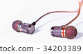 earphone on white background. 34203389