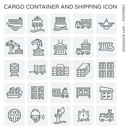 cargo container icon 34204061