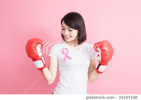woman with chest health concept 34205586