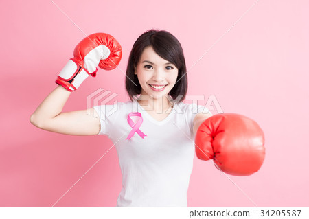 woman with chest health concept 34205587