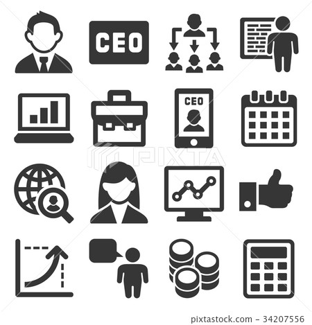 CEO and Business Management Icons Set. Vector-插圖素材 [34207556] - PIXTA圖庫