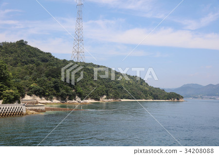 Okunoshima in the Seto Sea of Japan. Okunoshima in the Seto Sea of Japan. 34208088