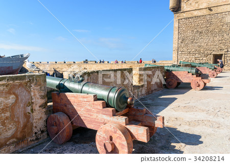 Old cannons in fortress in Essaouira. Morocco 34208214
