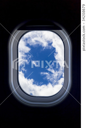 窗口,飛機,積雨雲 窗口,飛機,積雨雲 34208679