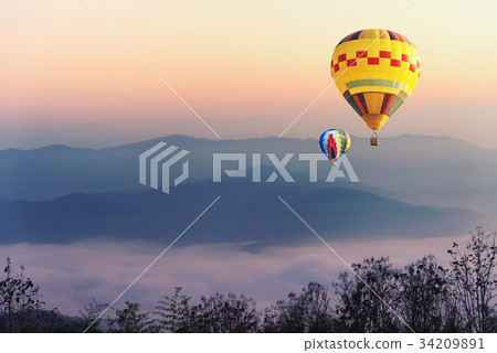 Country mountain and sunrise 34209891