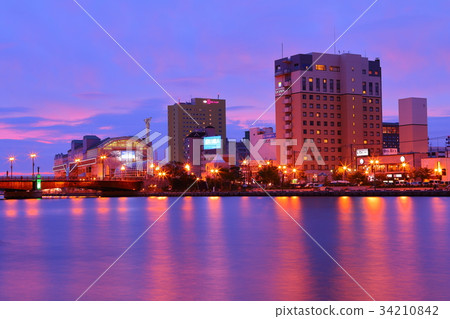 釧路夜景 照片素材 圖片 圖庫