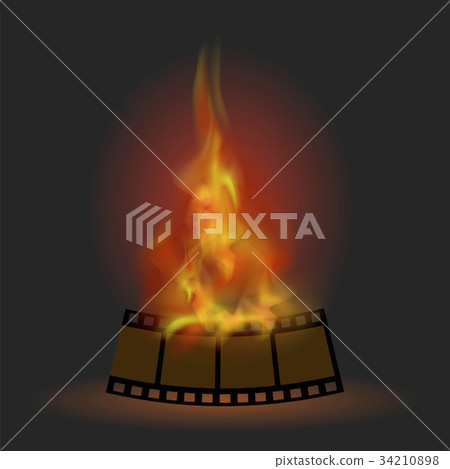 Burning Stripe with Fire Flame 34210898